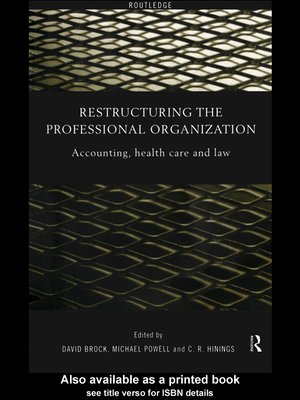 cover image of Restructuring the Professional Organization
